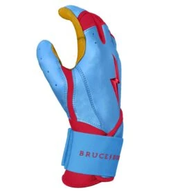 Bruce Bolt PREMIUM PRO BADER Series Long Cuff Batting Gloves: Baby Blue -LOUISVILLE SLUGGER Store LC HBB SIDE