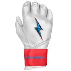 Bruce Bolt PREMIUM PRO BRINSON Series Long Cuff Batting Gloves: White -LOUISVILLE SLUGGER Store LC LBW RIGHT