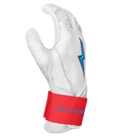 Bruce Bolt PREMIUM PRO BRINSON Series Long Cuff Batting Gloves: White -LOUISVILLE SLUGGER Store LC LBW SIDE