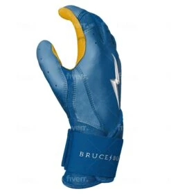 Bruce Bolt PREMIUM PRO Long Cuff Batting Gloves: Royal -LOUISVILLE SLUGGER Store LC ROYG SIDE