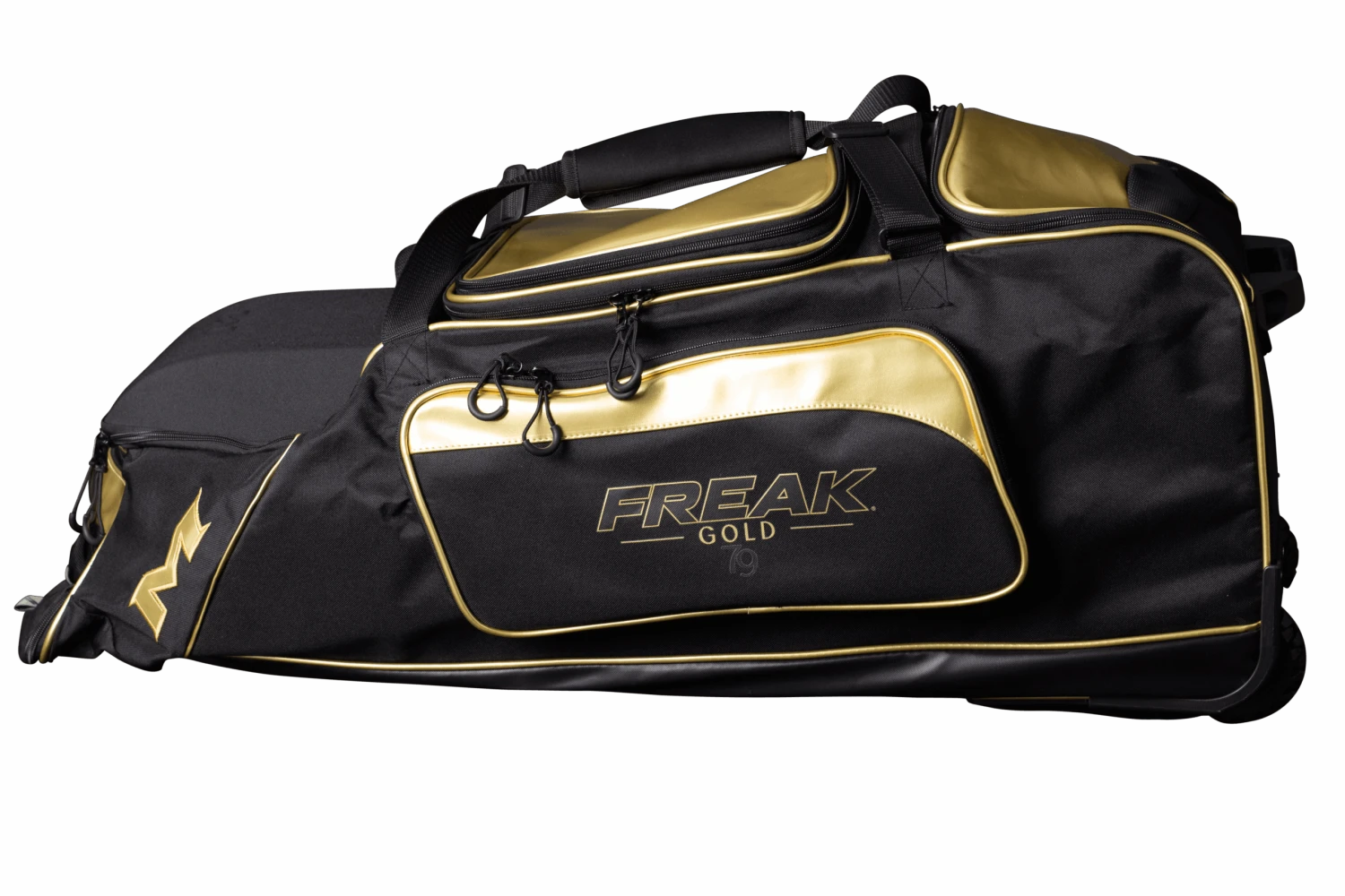 2022 Miken MK7X Championship Wheeled Roller Bag (Freak Gold Series): MKMK7X-CH-GLD 1 2022 Miken MK7X Championship Wheeled Roller Bag (Freak Gold Series): MKMK7X-CH-GLD