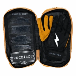 Bruce Bolt PREMIUM PRO Short Cuff Batting Gloves: Black -LOUISVILLE SLUGGER Store SC BLKG BAG2