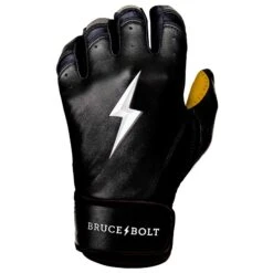 Bruce Bolt PREMIUM PRO Short Cuff Batting Gloves: Black -LOUISVILLE SLUGGER Store SC BLKG LEFT