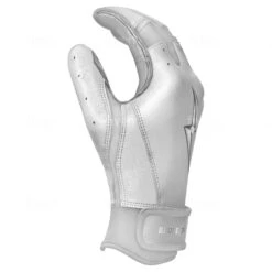 Bruce Bolt PREMIUM PRO Chrome Series Short Cuff Batting Gloves: White -LOUISVILLE SLUGGER Store SC CHRW SIDE