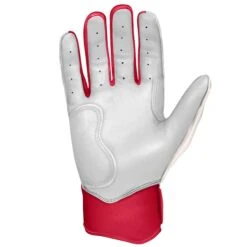 Bruce Bolt PREMIUM PRO BADER Series Short Cuff Batting Gloves: White -LOUISVILLE SLUGGER Store SC HBW PALM