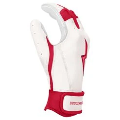 Bruce Bolt PREMIUM PRO BADER Series Short Cuff Batting Gloves: White -LOUISVILLE SLUGGER Store SC HBW SIDE