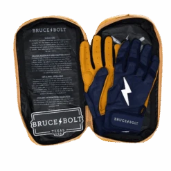 Bruce Bolt PREMIUM PRO Short Cuff Batting Gloves: Navy -LOUISVILLE SLUGGER Store SC NVYG BAG2