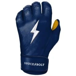 Bruce Bolt PREMIUM PRO Short Cuff Batting Gloves: Navy -LOUISVILLE SLUGGER Store SC NVYG LEFT