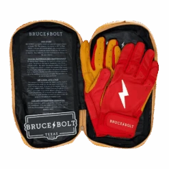 Bruce Bolt PREMIUM PRO Short Cuff Batting Gloves: Red 16 Bruce Bolt PREMIUM PRO Short Cuff Batting Gloves: Red -LOUISVILLE SLUGGER Store SC REDG BAG2