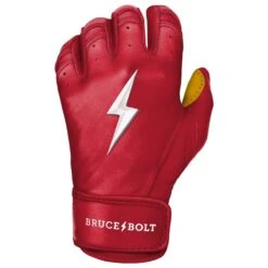 Bruce Bolt PREMIUM PRO Short Cuff Batting Gloves: Red 17 Bruce Bolt PREMIUM PRO Short Cuff Batting Gloves: Red -LOUISVILLE SLUGGER Store SC REDG LEFT