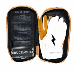 Bruce Bolt PREMIUM PRO Short Cuff Batting Gloves: White -LOUISVILLE SLUGGER Store SC WHTG BAG2