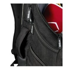 Wilson A2000 Players Backpack Bat Bag: WTA2000 -LOUISVILLE SLUGGER Store WTA20BPBL 5 Wilson A2000 Backpack Black Silver Handle.png.cq5dam.web .1200.1200