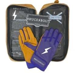 Bruce Bolt PREMIUM PRO Short Cuff Batting Gloves: Purple -LOUISVILLE SLUGGER Store premium pro short cuff batting gloves purple brucebolt 271484