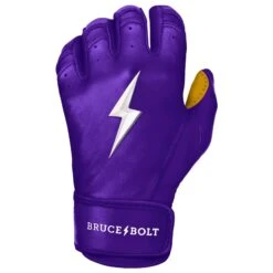 Bruce Bolt PREMIUM PRO Short Cuff Batting Gloves: Purple -LOUISVILLE SLUGGER Store premium pro short cuff batting gloves purple brucebolt 315746